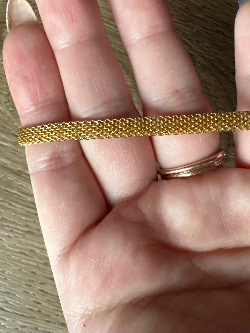 Gold Mesh Bracelet with Push Clasp